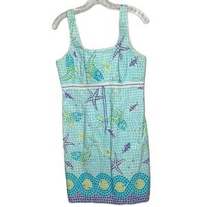 Lilly Pulitzer Blue and Green Mosaic Dress